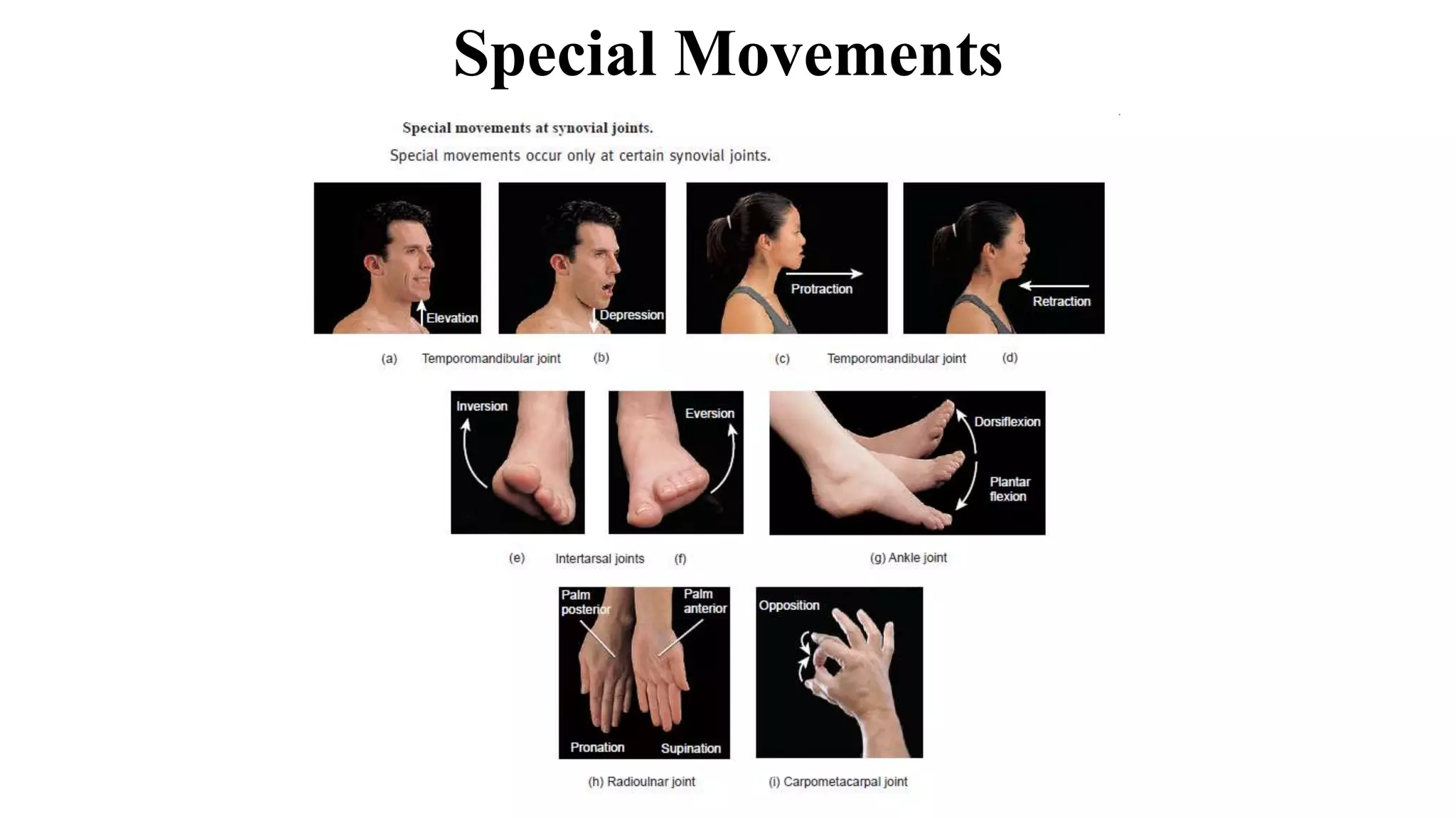 Types of movements at synovial joints | PPTX