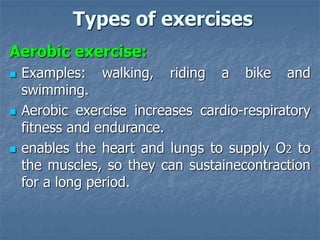 Different Types Exercise Example Types of ms fibers & types of exercise dr gad | PPT