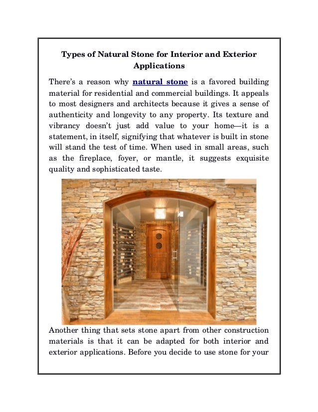 8 Different Types of Natural Stones for Interior ...