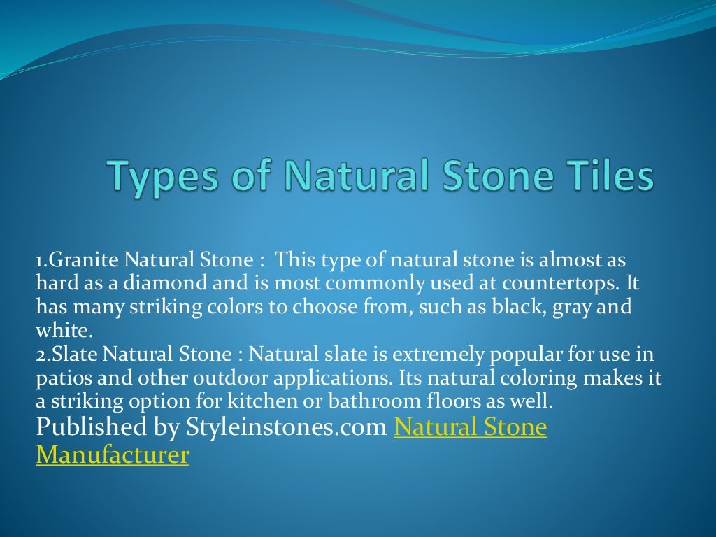 Types of Natural Stone Tiles