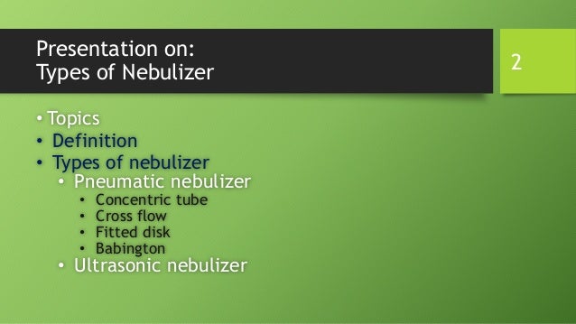 Types of nebulizer
