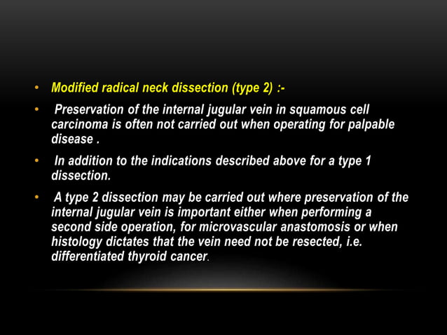 Types of neck dissection | PPTX | Ear, Nose and Throat Conditions ...