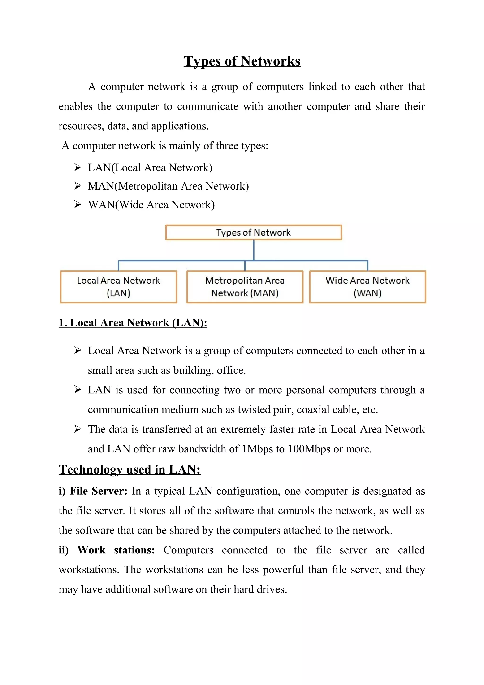 Types of Computer Networks | PDF | Computer Networking | Computing