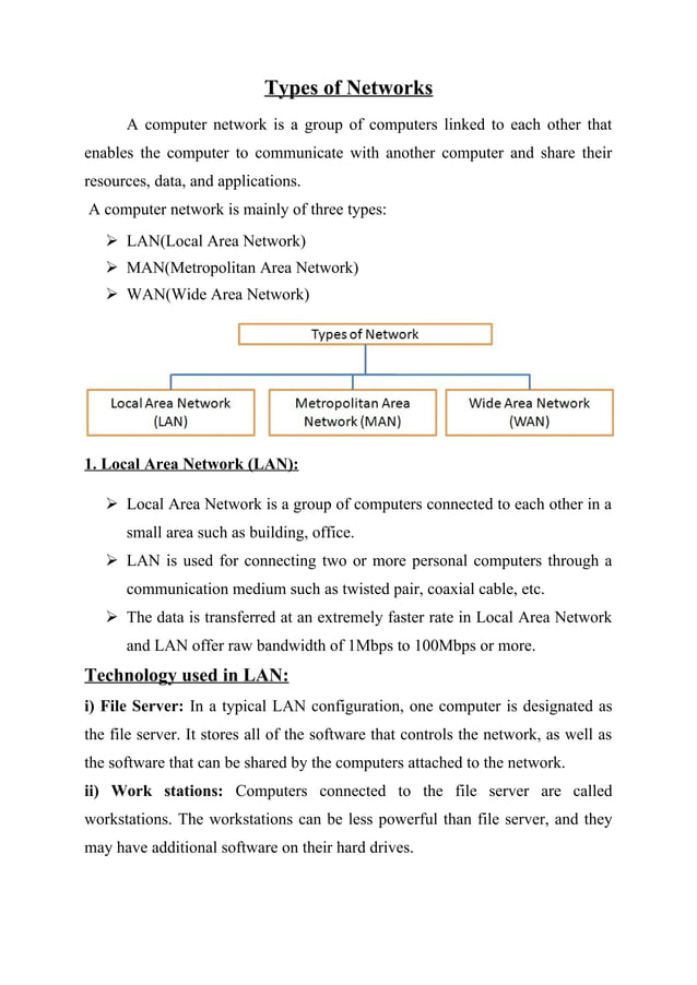 Types of Computer Networks | PDF | Computer Networking | Computing