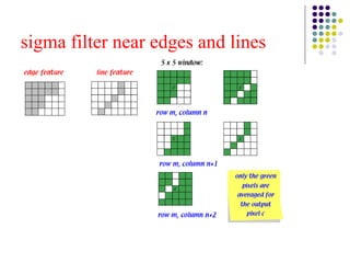 sigma filter near edges and lines  