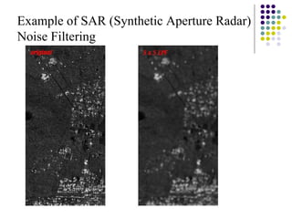 Example of SAR (Synthetic Aperture Radar) Noise Filtering  