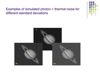 Examples of simulated photon + thermal noise for different standard deviations  