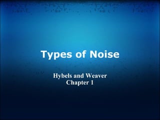 Types of Noise Hybels and Weaver Chapter 1 