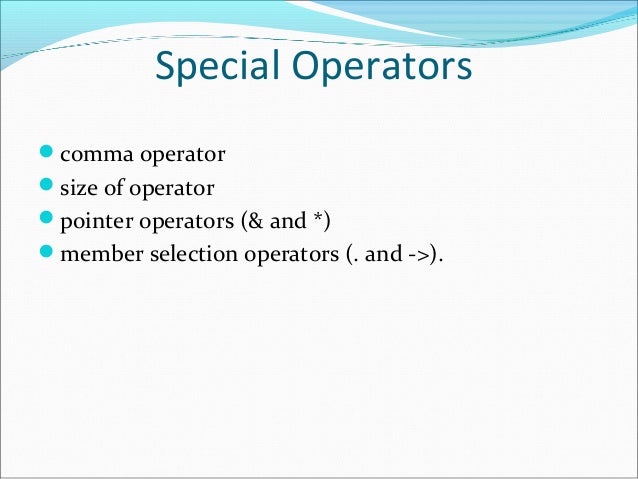 Types Of Operators In C