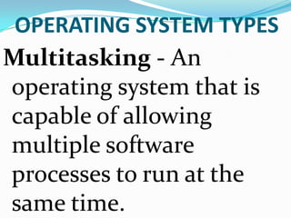 Types of operating system | PPTX image.