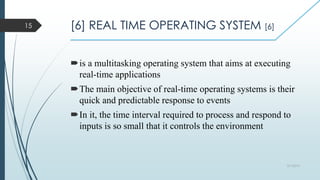 Types of Operating System | PPTX | Operating Systems | Computer ...
