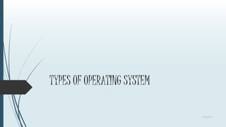 TYPES OF OPERATING SYSTEM
3/1/2015
 
