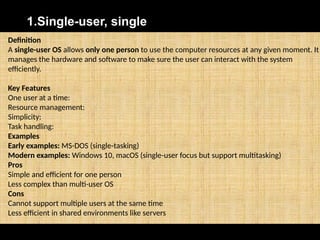 TYPES OF OPERATING SYSTEM Batch, MultiTasking, Multiprocessoe, Real ...