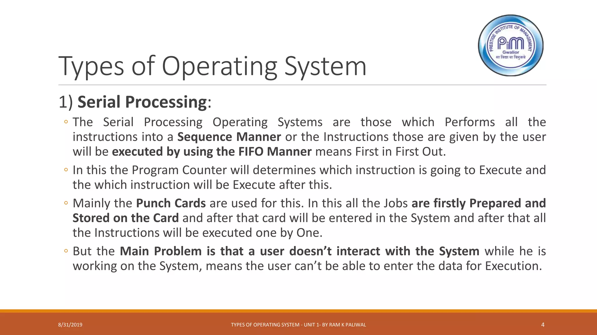 Types of operating system unit 1 by Ram K Paliwal | PPT