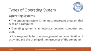 Types of operating system unit 1 by Ram K Paliwal | PPTX