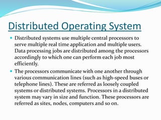Types of operating system | PPTX