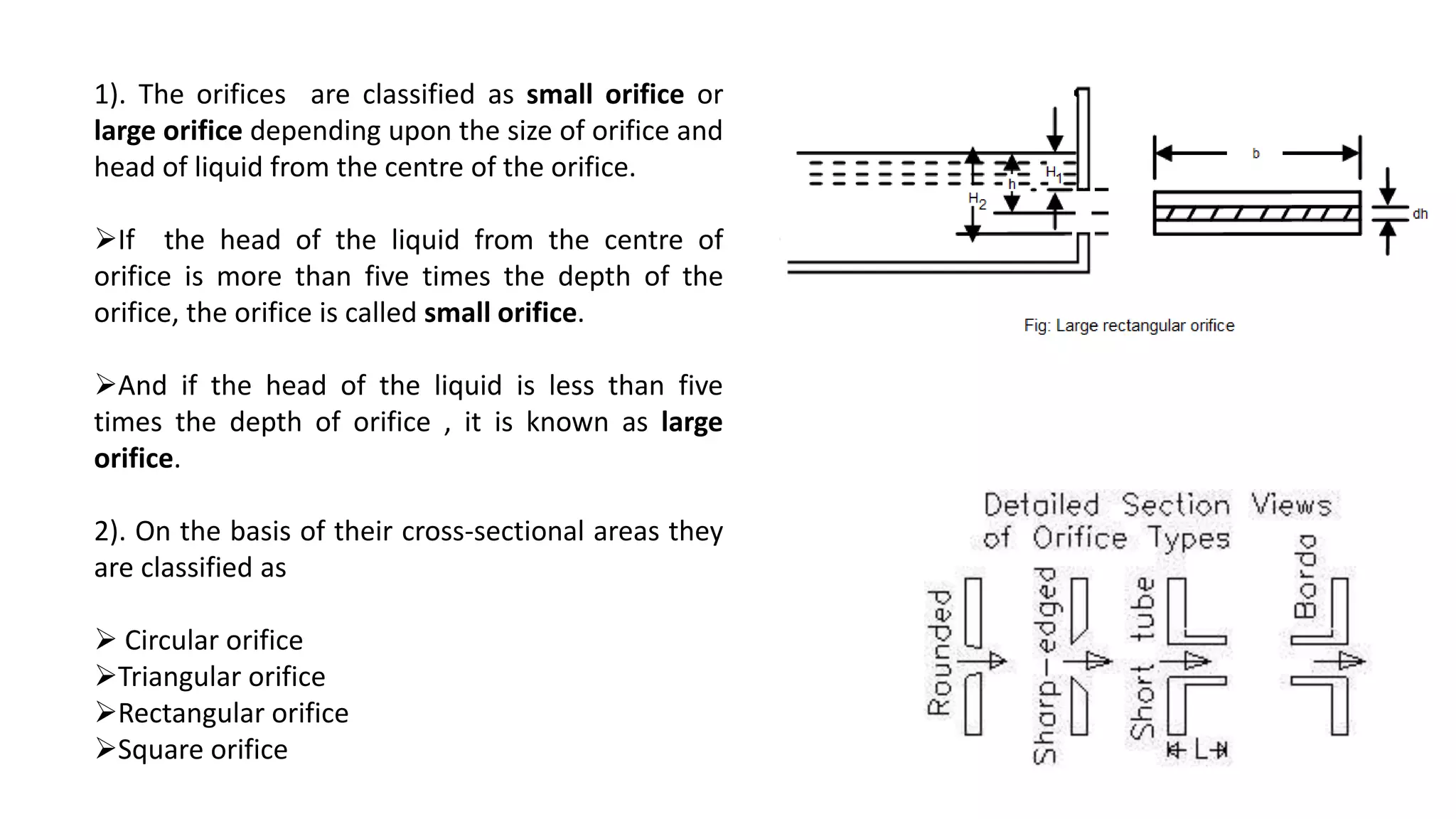Types orifice and mouthpiece PPT