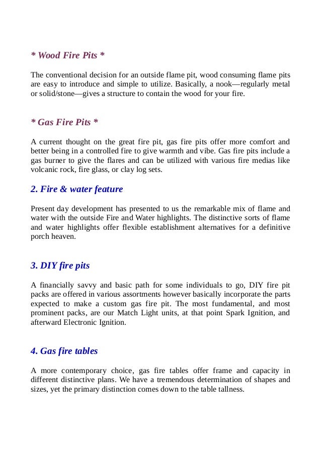 Types Of Outdoor Fire Pits