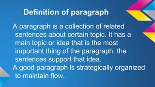 different kinds of paragraph
