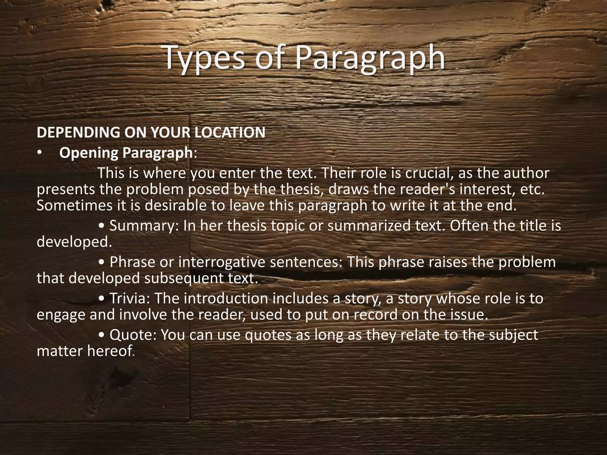 Types of paragraph | PPTX