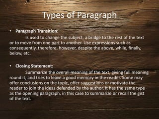 Types of paragraph | PPTX