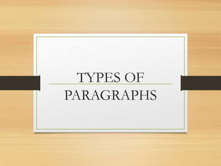 TYPES OF
PARAGRAPHS
 