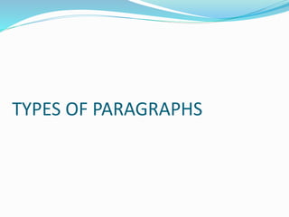 TYPES OF PARAGRAPHS
 