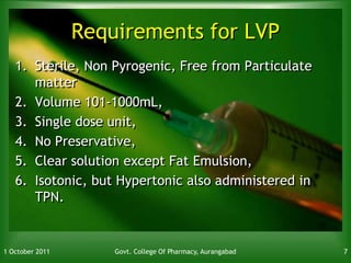 Non Pyrogenic Injection Label Types of parentrals mahesh | PPTX
