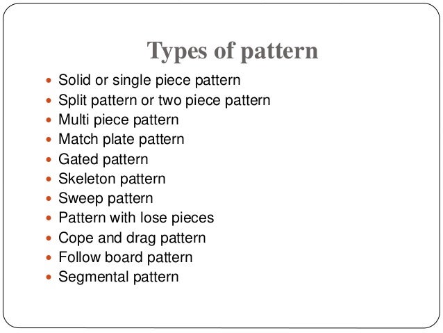 TYPES OF PATTERN AND ITS APPLICATION