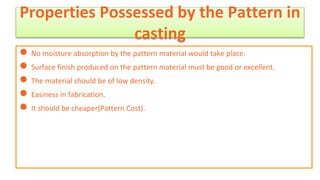 Types of Pattern in Casting Process | PPTX | Chemistry | Science