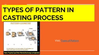 TYPES OF PATTERN IN
CASTING PROCESS
Visit, Types of Pattern
 