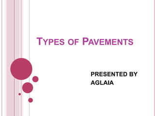 TYPES OF PAVEMENTS
PRESENTED BY
AGLAIA
 