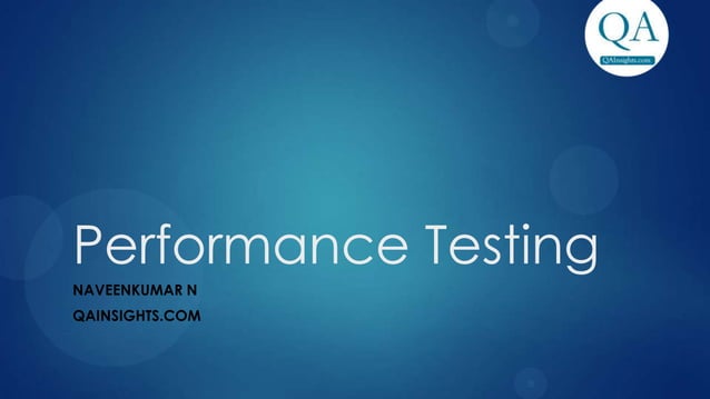 Types of performance testing | PPTX
