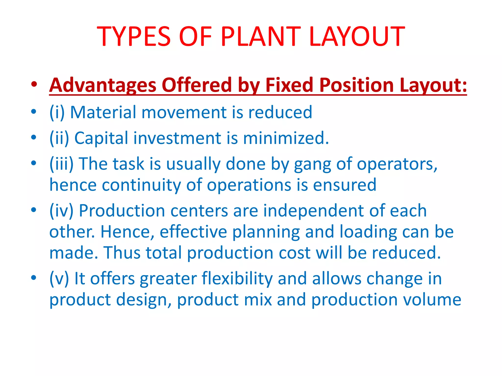 Types of plant layout PPT