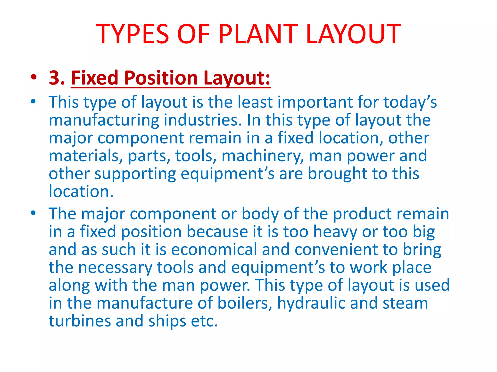 Types of plant layout PPT