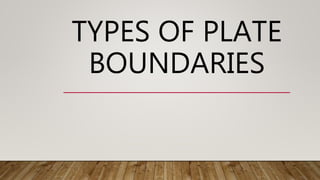 TYPES OF PLATE
BOUNDARIES
 
