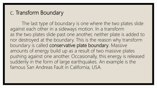 Conservative Transform Example Types of plate boundaries | PPTX