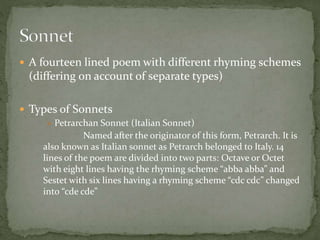 Types of poetry | PPTX
