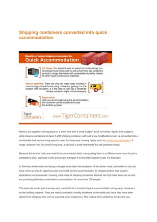 Types of popular shipping container conversions | PDF | Logistics and ...