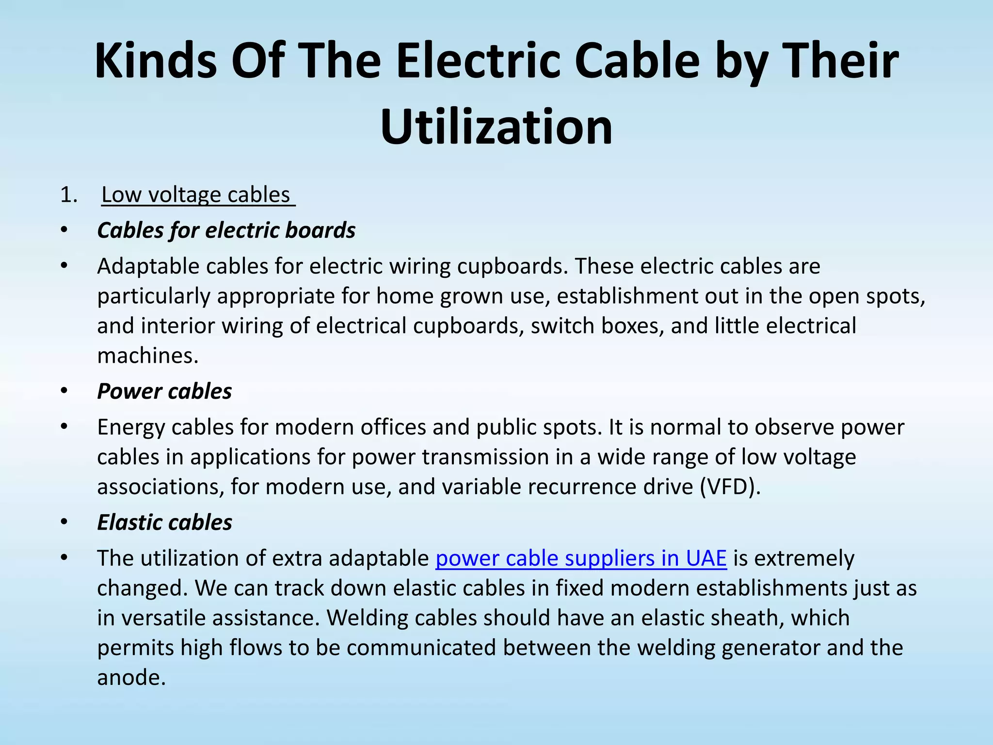 Parts of an electrical cable | PPTX