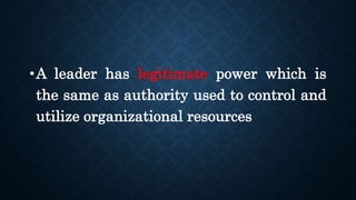 Types of power in leadership | PPSX
