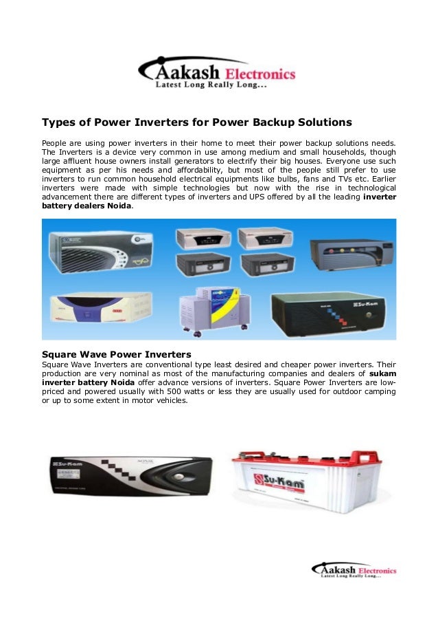 Types of Power Inverters for Power Backup Solutions