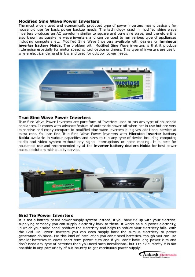 Types of Power Inverters for Power Backup Solutions