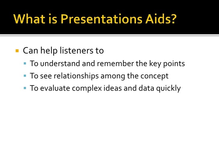 presentation aids help listeners with retention and recall when