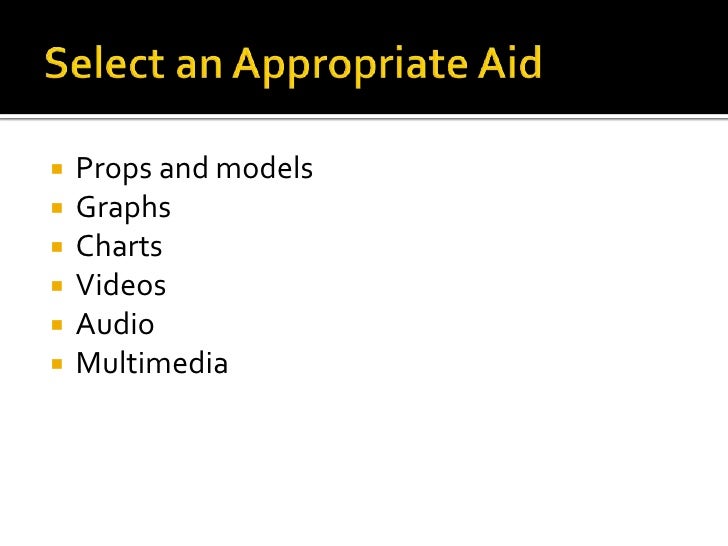 types of presentation aids presentation aids