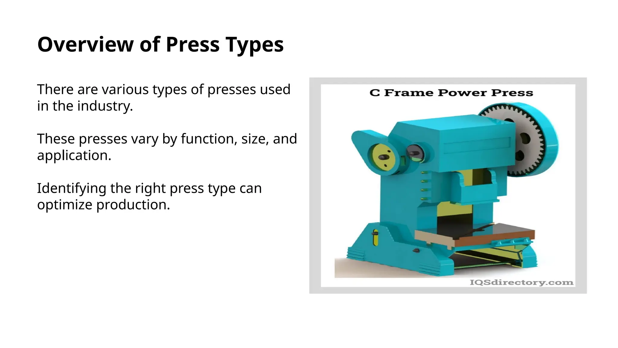 Types Of Presses And Press Tools IN MANUFACTURING.pptx