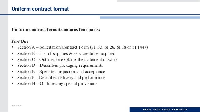 h contract section format uniform of of procurement contracts solicitations types Types and h contract section format uniform of of procurement contracts solicitations types Types and