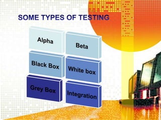 Types of program testings and errors | PPTX