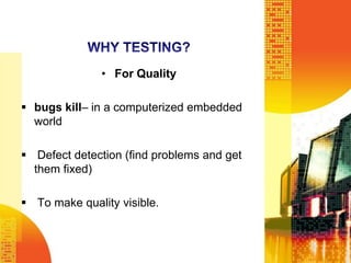 Types of program testings and errors | PPTX