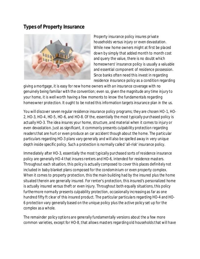 Types of Property Insurance